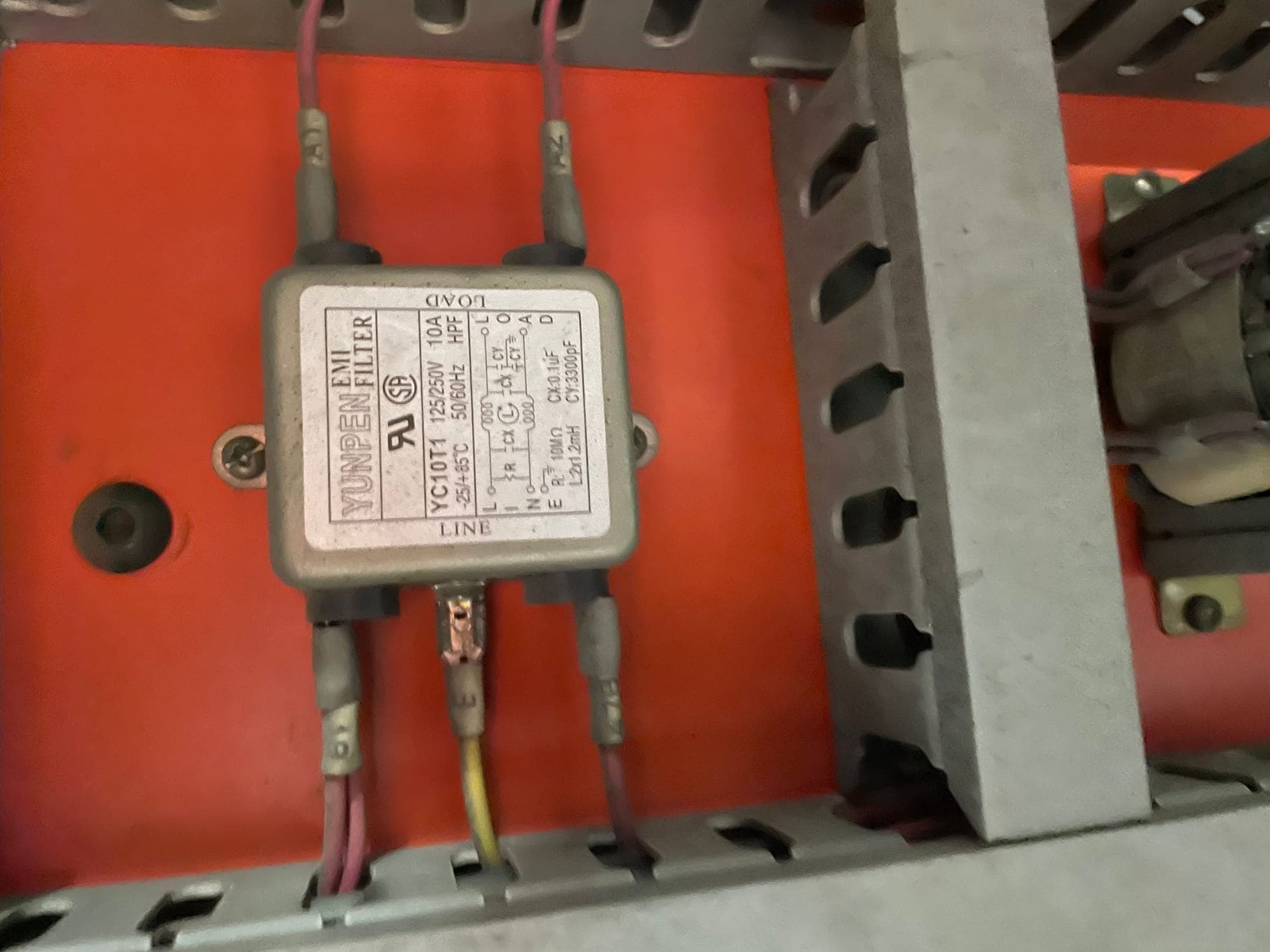 Detail on the contactor bank during inspection.